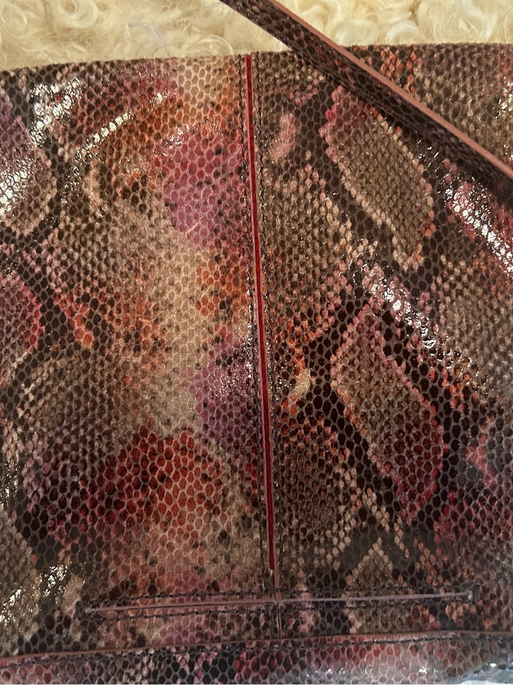 Limited edition Hammitt Snake Print Leather crossbody purse in Brown/Red - Picture 3 of 8